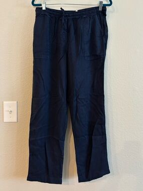 Workshop Republic Clothing Navy Drawstring Tencel Pants Large